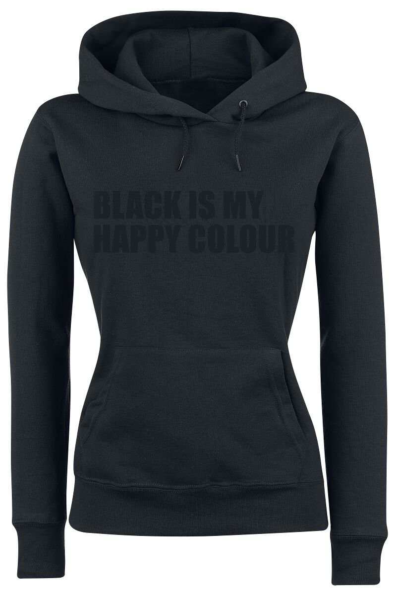 Image of Felpa con cappuccio Magliette Divertenti di Sprüche - Black Is My Happy Colour - M a XXL - Donna - nero