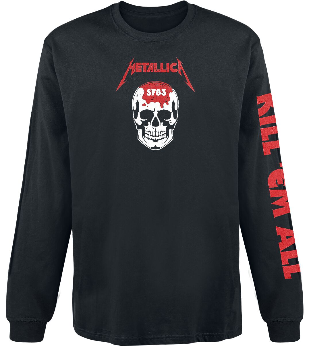 Metallica Langarmshirt - Kill `Em All - Skull - M bis XXL - für Männer - Größe XL - schwarz  - Lizenziertes Merchandise!