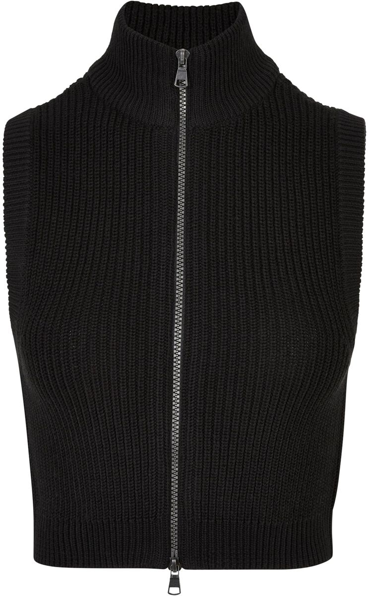 Urban Classics Weste - Ladies Short Knit Vest - M bis L - für Damen - Größe L - schwarz