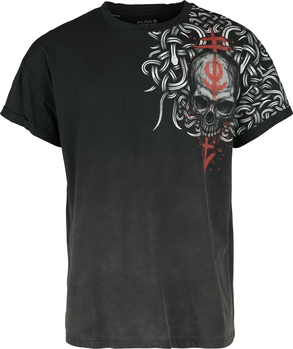 Black Premium by EMP T-Shirt with Celtic Prints T-Shirt grau weiß in S