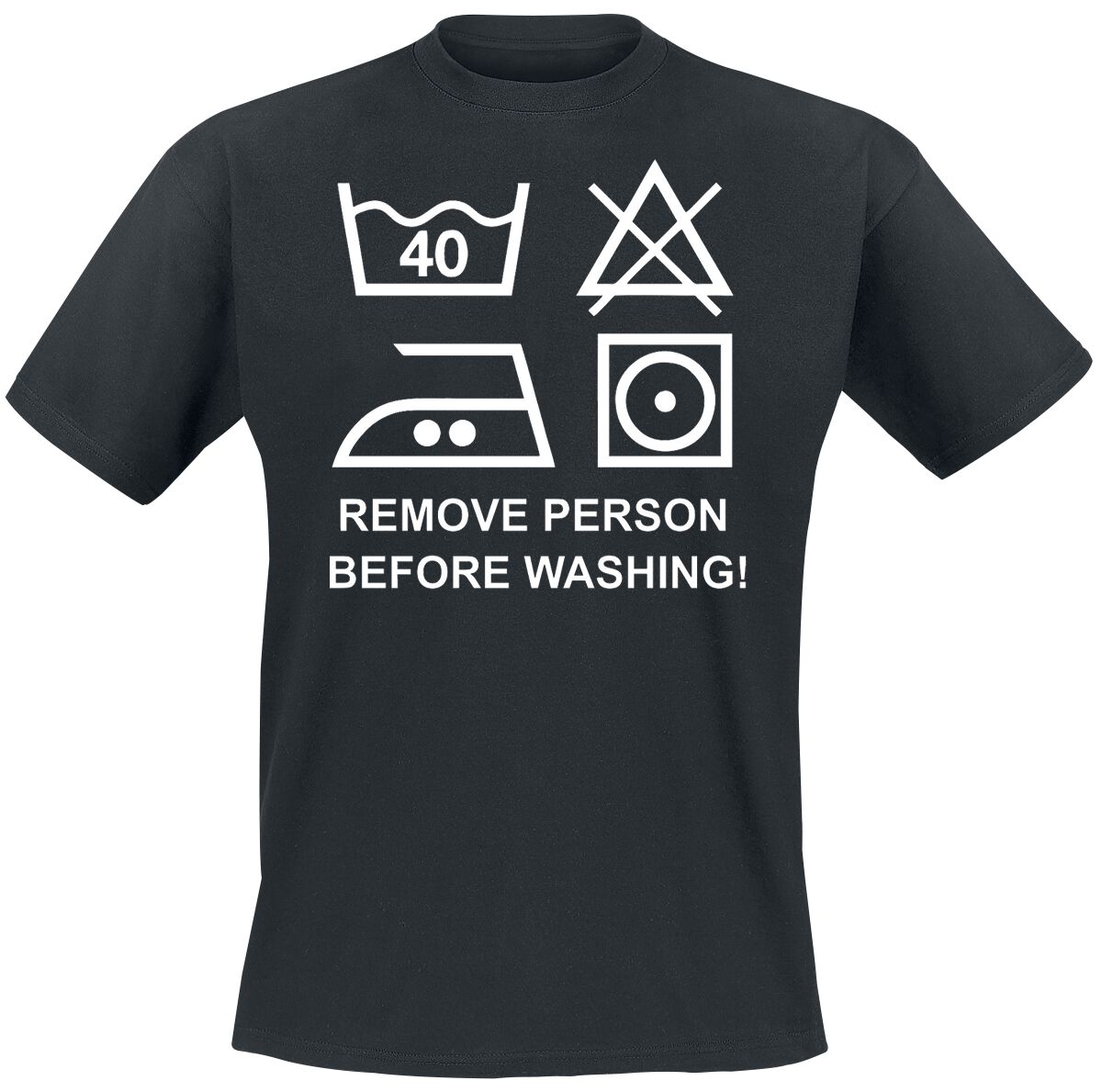 Sprüche T-Shirt - Remove Person Before Washing! - M bis 4XL - für Männer - Größe M - schwarz