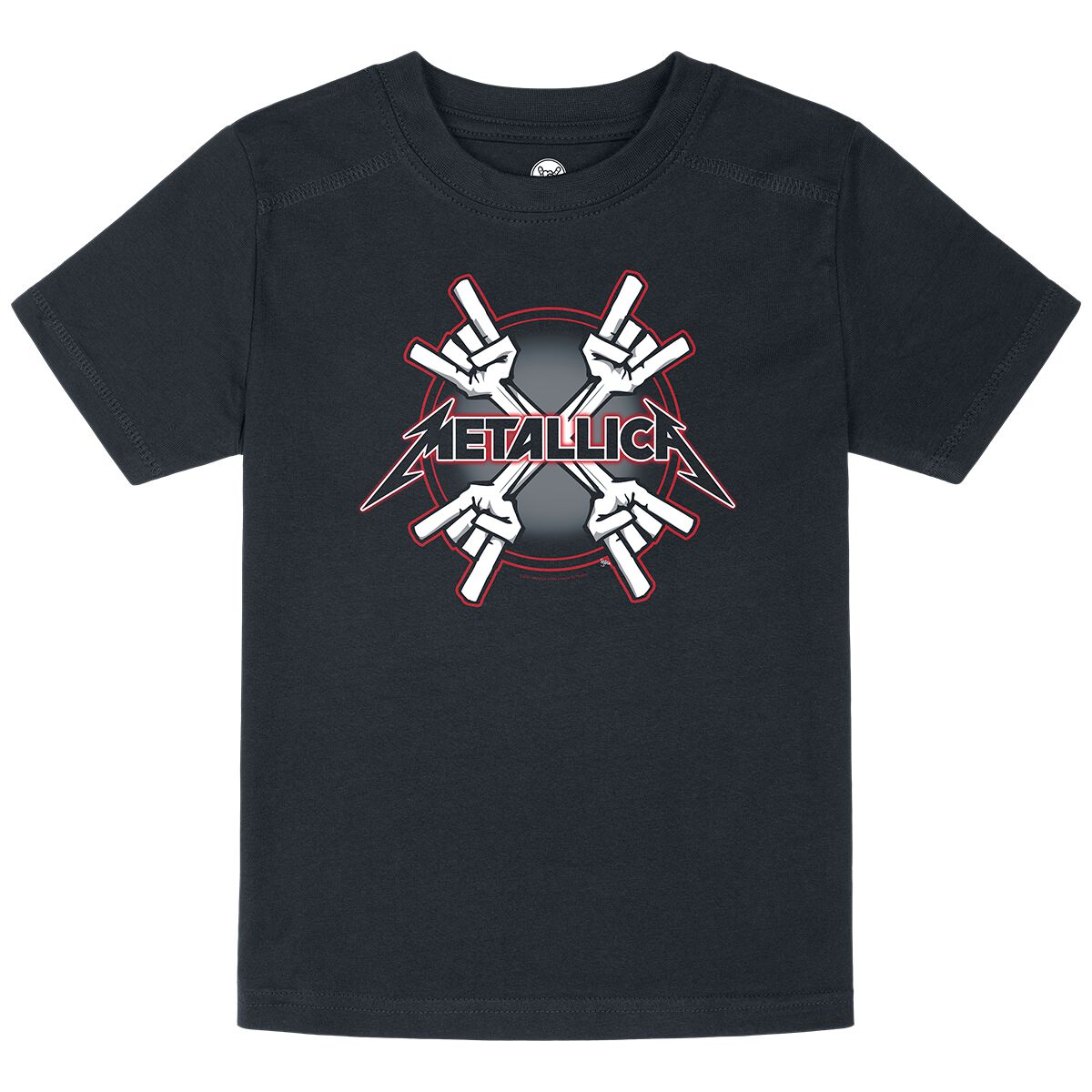 Metallica T-Shirt - Metal-Kids - Crosshorns - 92 bis 164 - für Mädchen & Jungen - Größe 164 - schwarz  - Lizenziertes Merchandise!