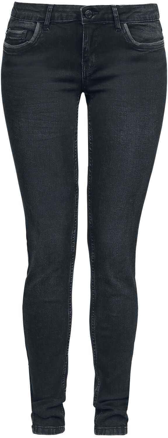Noisy May Jeans - NMEve Pocket Piping Jeans - W25L30 bis W27L34 - für Damen - Größe W25L32 - schwarz