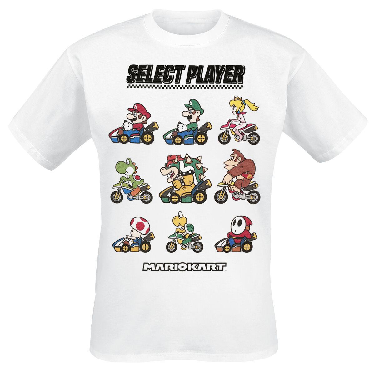 Super Mario Kart - Choose Your Driver T-Shirt weiß in L
