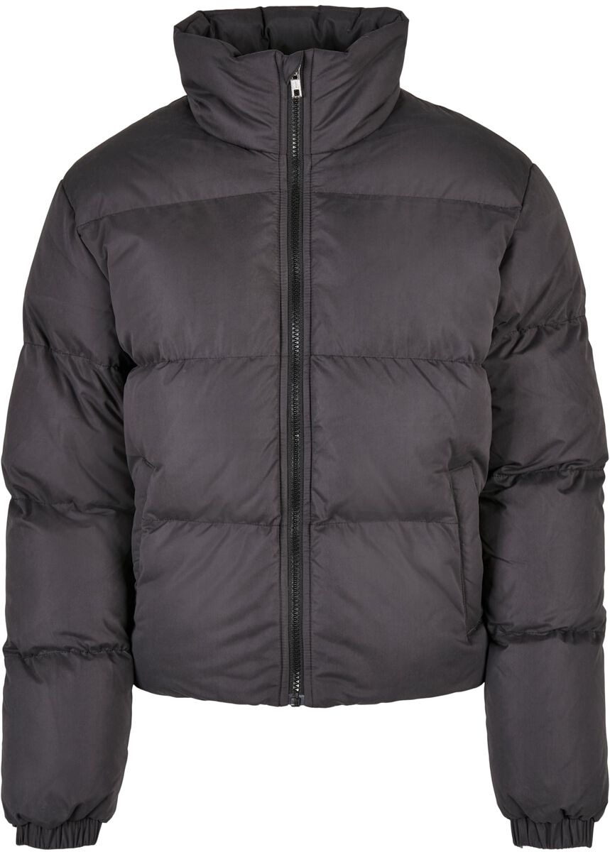 Urban Classics Winterjacke - Ladies Short Peached Puffer Jacket - S bis XL - für Damen - Größe S - schwarz
