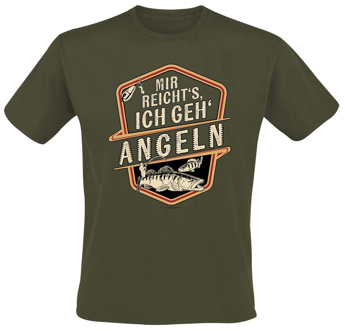 Sprüche T-Shirt - Mir reicht`s ich geh` Angeln - M bis 3XL - für Männer - Größe XL - grün