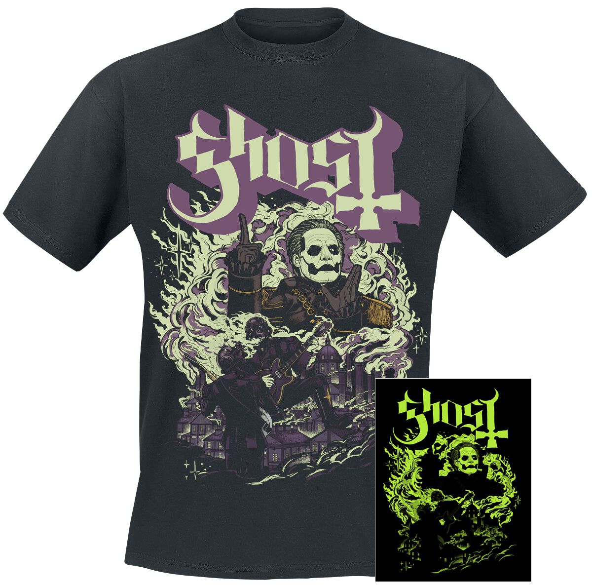 Ghost T-Shirt - FOG YK - GITD - S bis 4XL - für Männer - Größe L - schwarz  - EMP exklusives Merchandise!