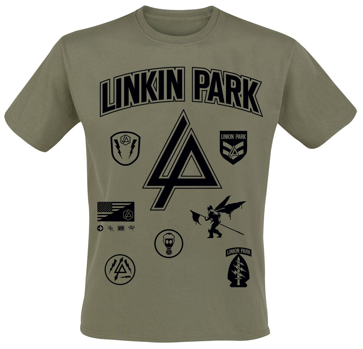 Image of Linkin Park Patches T-Shirt oliv