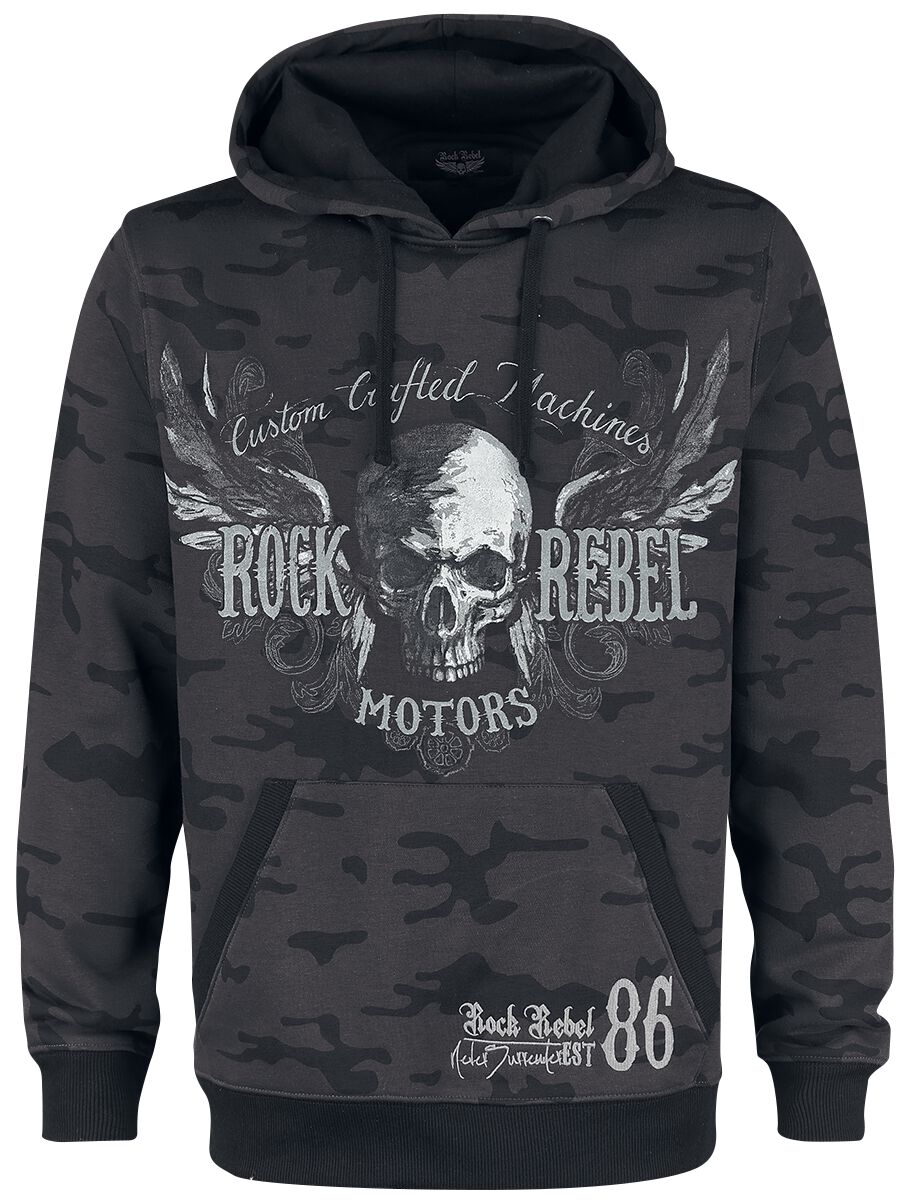 Rock Rebel by EMP - Camouflage/Flecktarn Kapuzenpullover - Bodies - S bis 4XL - für Männer - Größe XXL - dunkelgrau