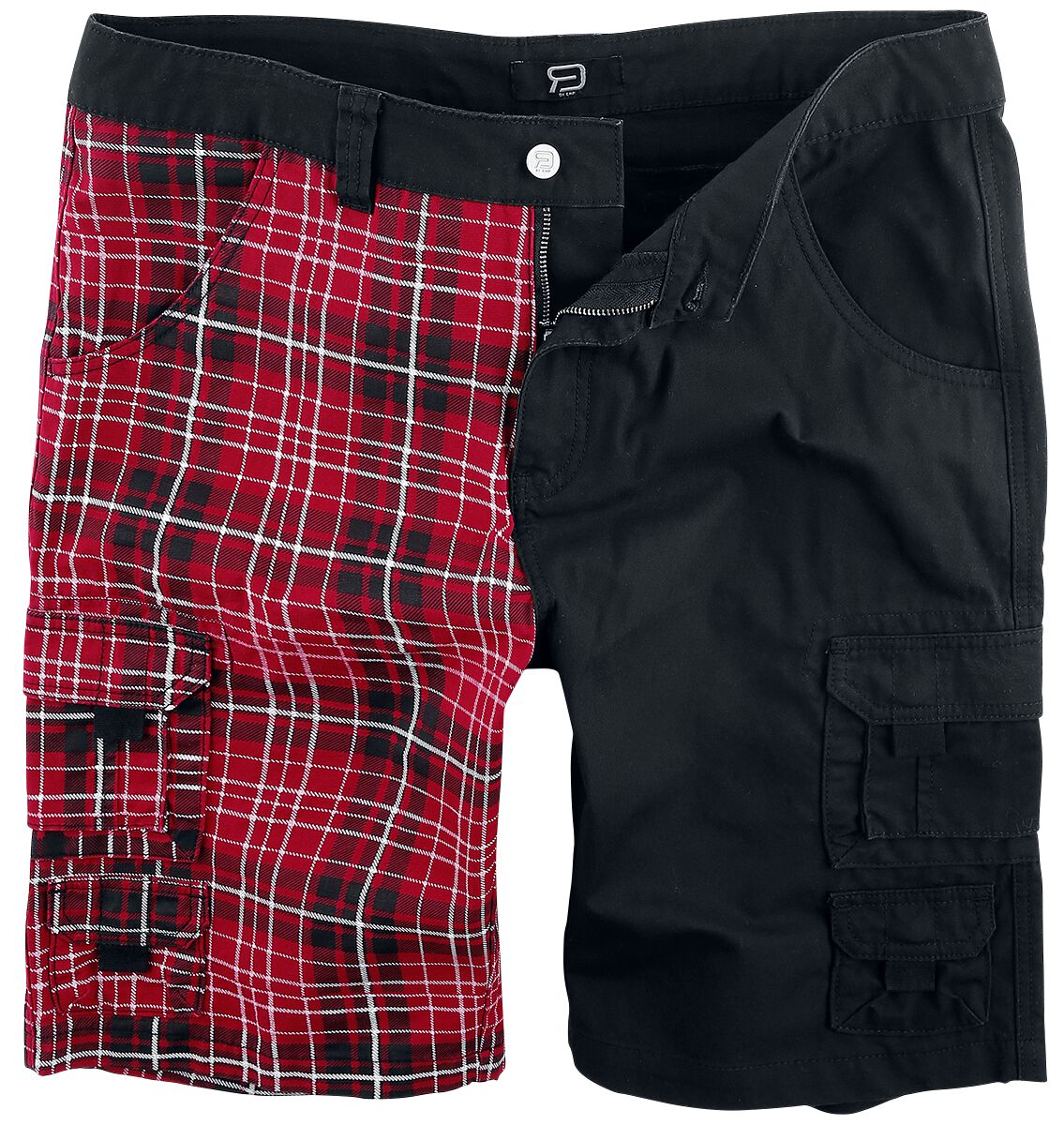 Short für Männer  schwarz Karoshorts mit Taschen von RED by EMP