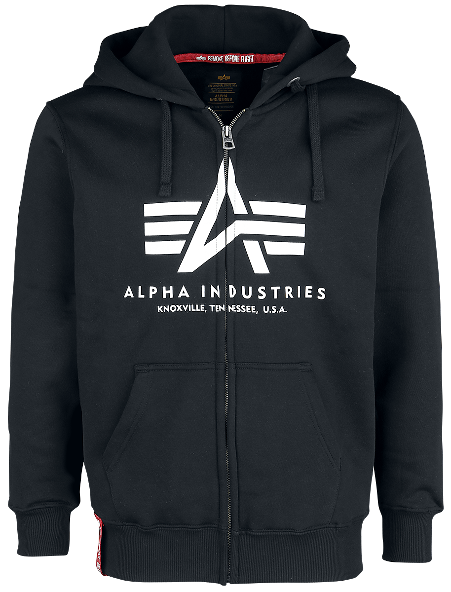 Alpha Industries - Basic Zip Hoody - Kapuzenjacke - schwarz