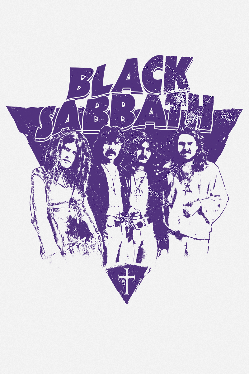 Black Sabbath Triangle Logo Langarmshirt weiß