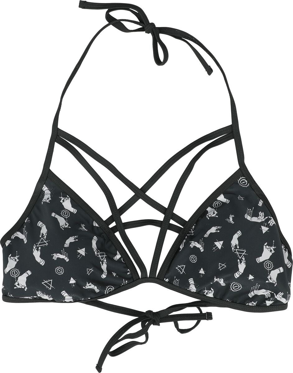Gothicana by EMP - Gothic Bikini-Oberteil - Pentagramm Bikini Top - S bis XXL - für Damen - Größe S - schwarz