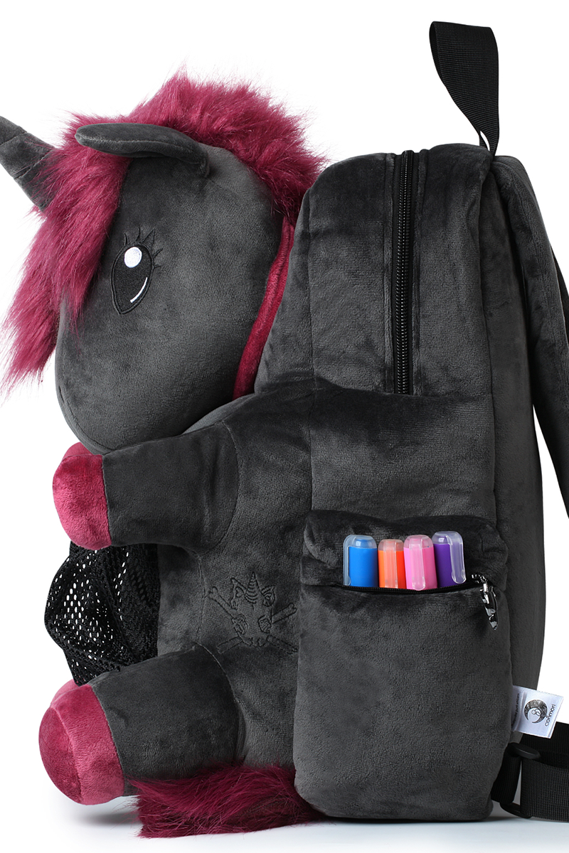 Corimori Ruby das Punk Einhorn Rucksack schwarz lila