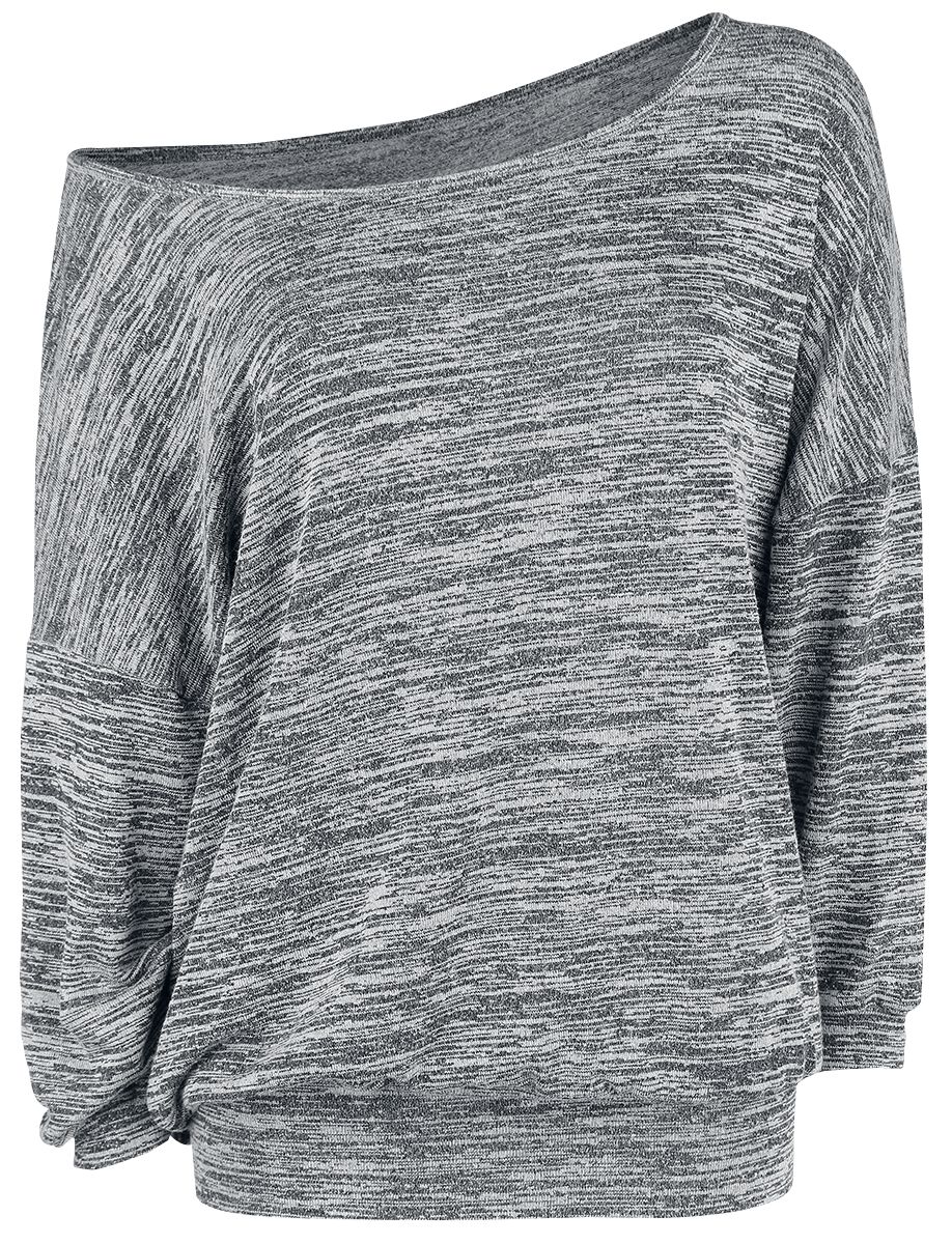 Strickpullover für Damen  grau meliert Oversized Melange Wideneck Sweater von RED by EMP