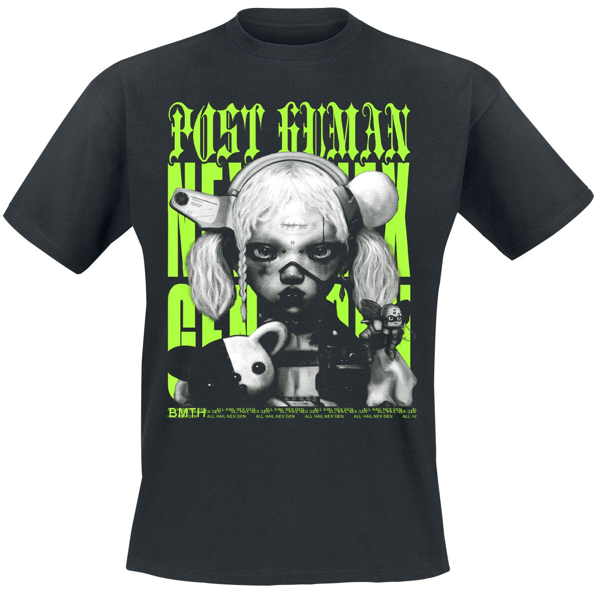 Bring Me The Horizon T-Shirt - Green Next Gen - S bis M - für Männer - Größe S - schwarz  - Lizenziertes Merchandise!