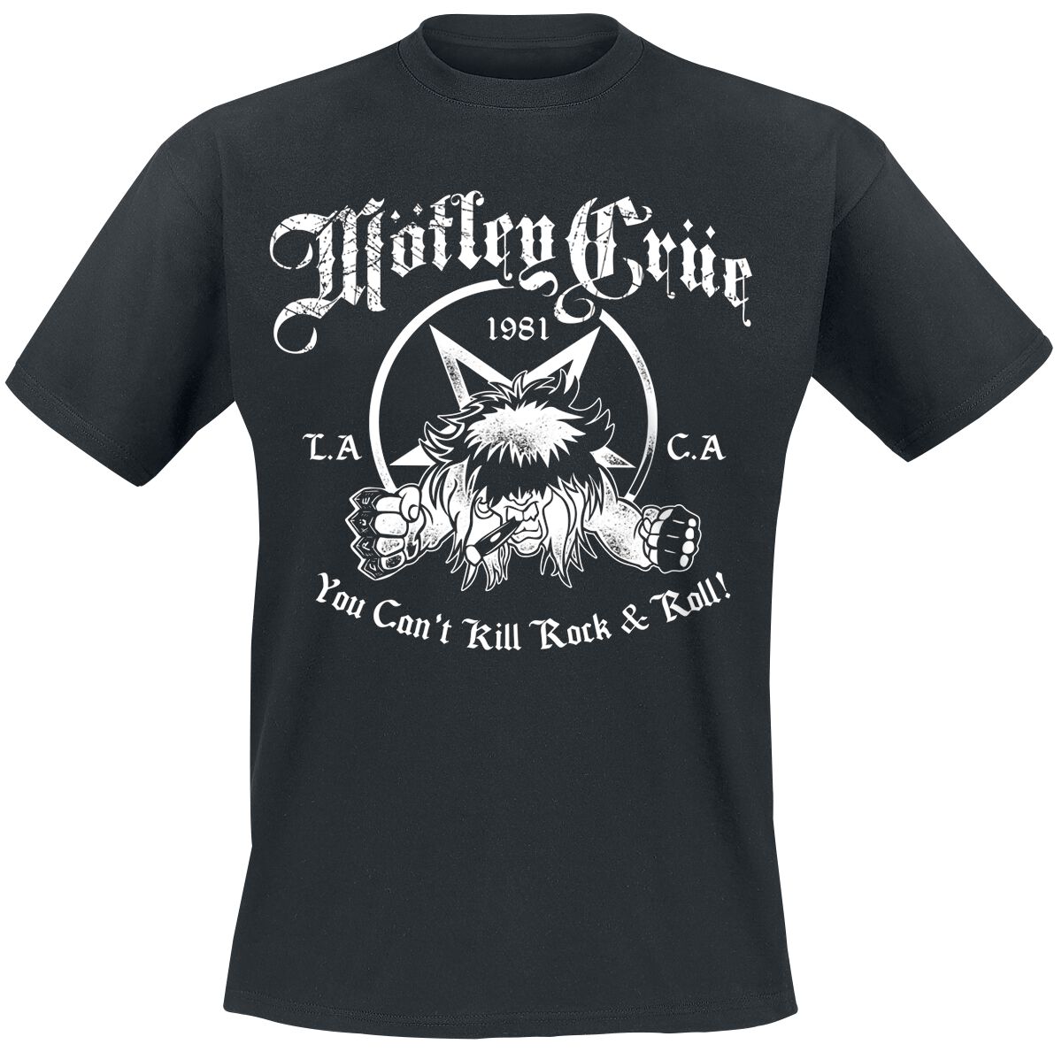 Mötley Crüe T-Shirt - You Can`t Kill Rock`n Roll - S bis XXL - für Männer - Größe L - schwarz  - Lizenziertes Merchandise!