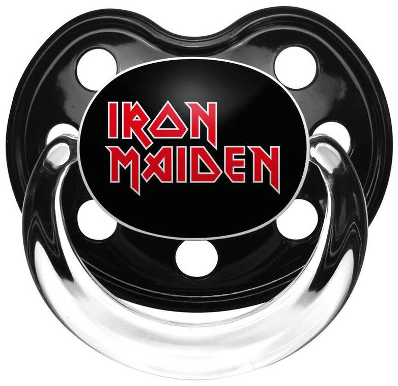 Iron Maiden Schnuller für Neugeborene - Iron Maiden Logo - für Mädchen & Jungen - schwarz/rot  - Lizenziertes Merchandis