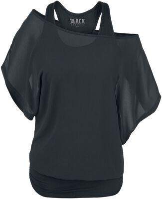 Schwarzes T-Shirt Premium T-Shirt | EMP Fledermausärmeln EMP Black mit by 