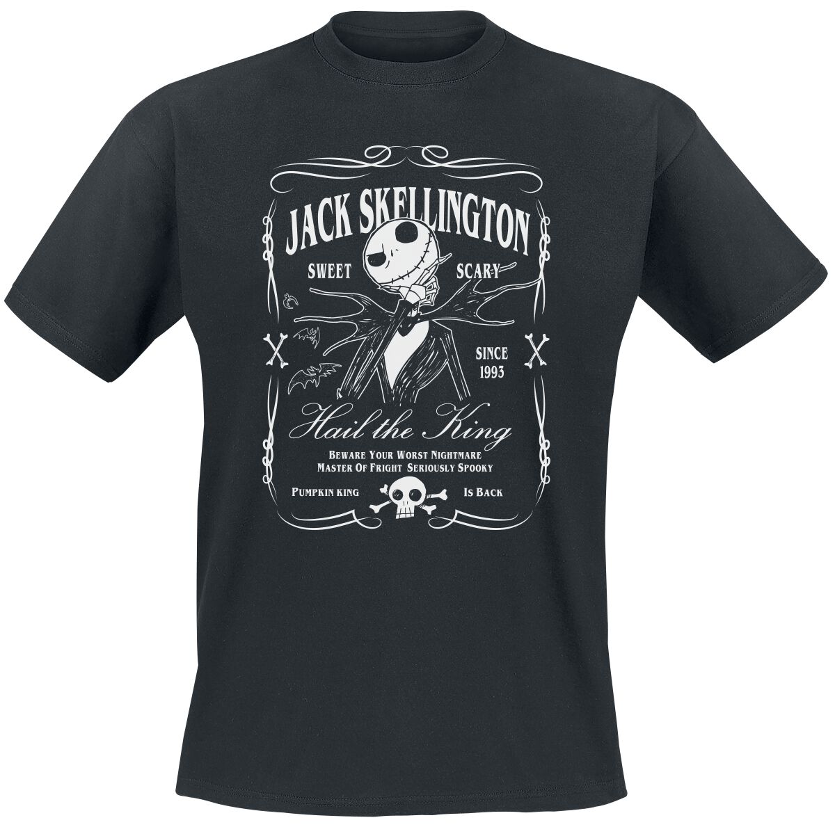 The Nightmare Before Christmas Jack Skellington Label T-Shirt schwarz in XL