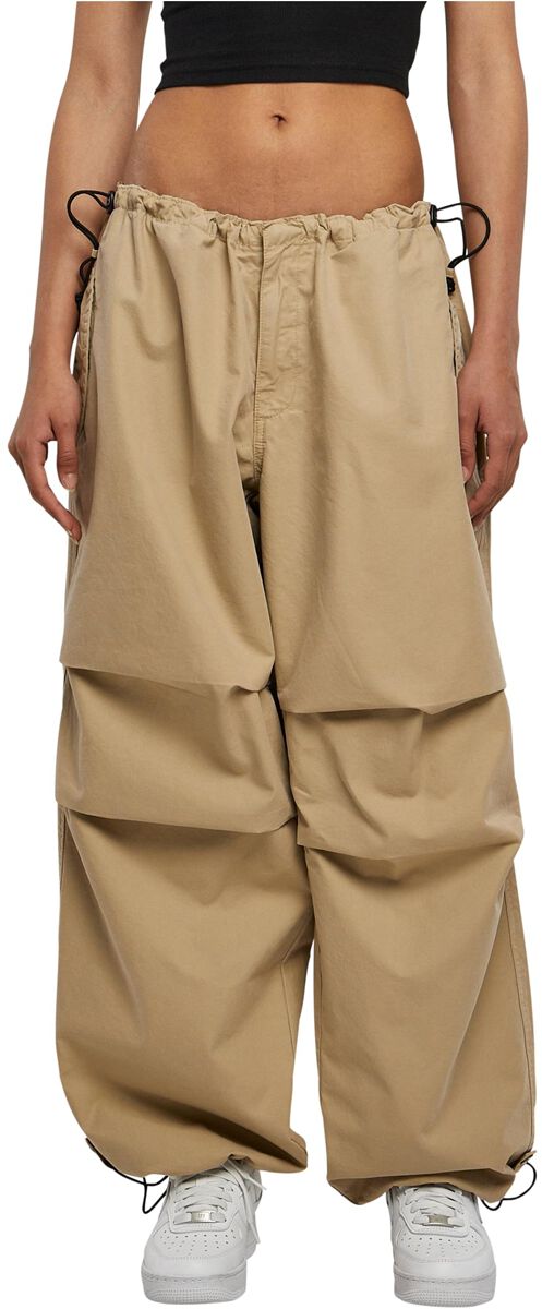 Urban Classics Stoffhose - Ladies Cotton Parachute Pants - S bis XL - für Damen - Größe S - sand