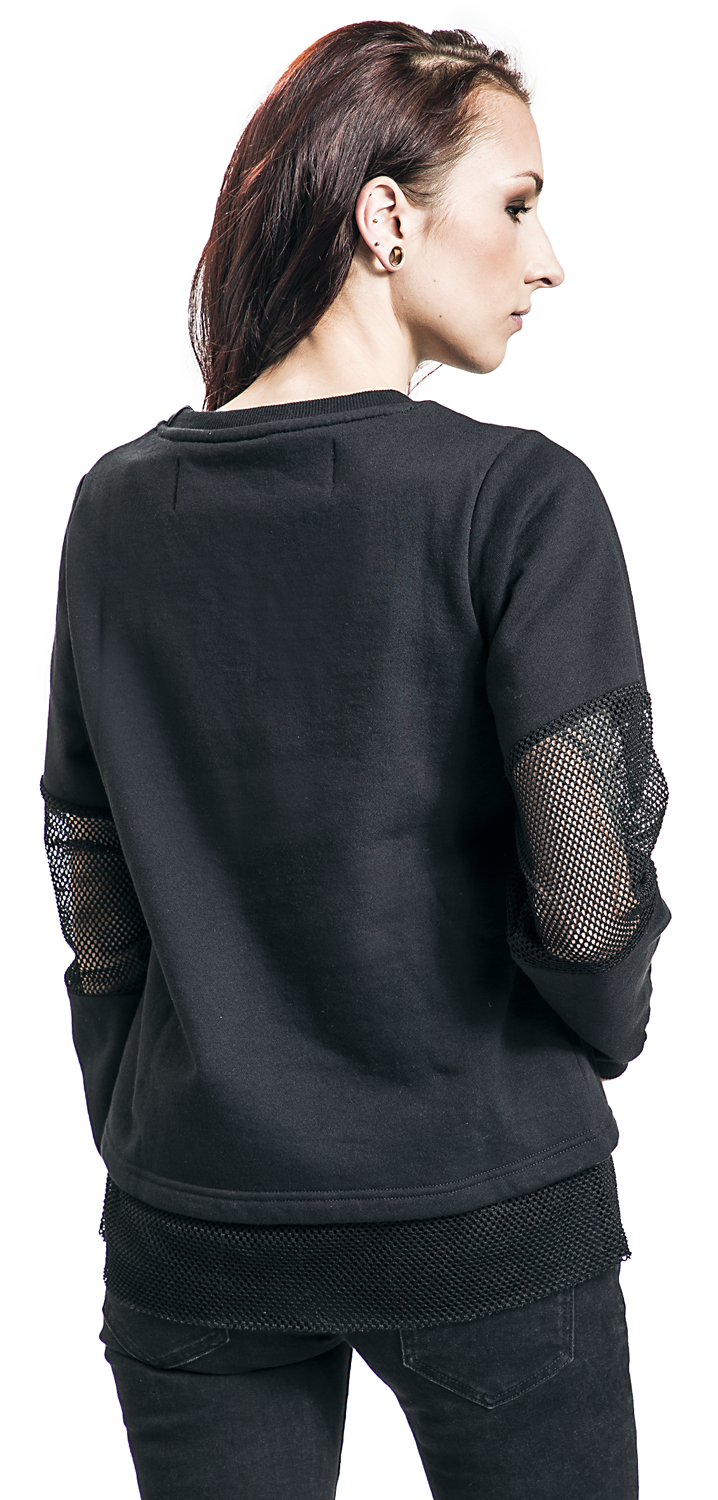 Black Blood by Gothicana Phat Kandi X Black Blood by Gothicana Sweatshirt mit Mesh- Einsätzen Sweatshirt schwarz