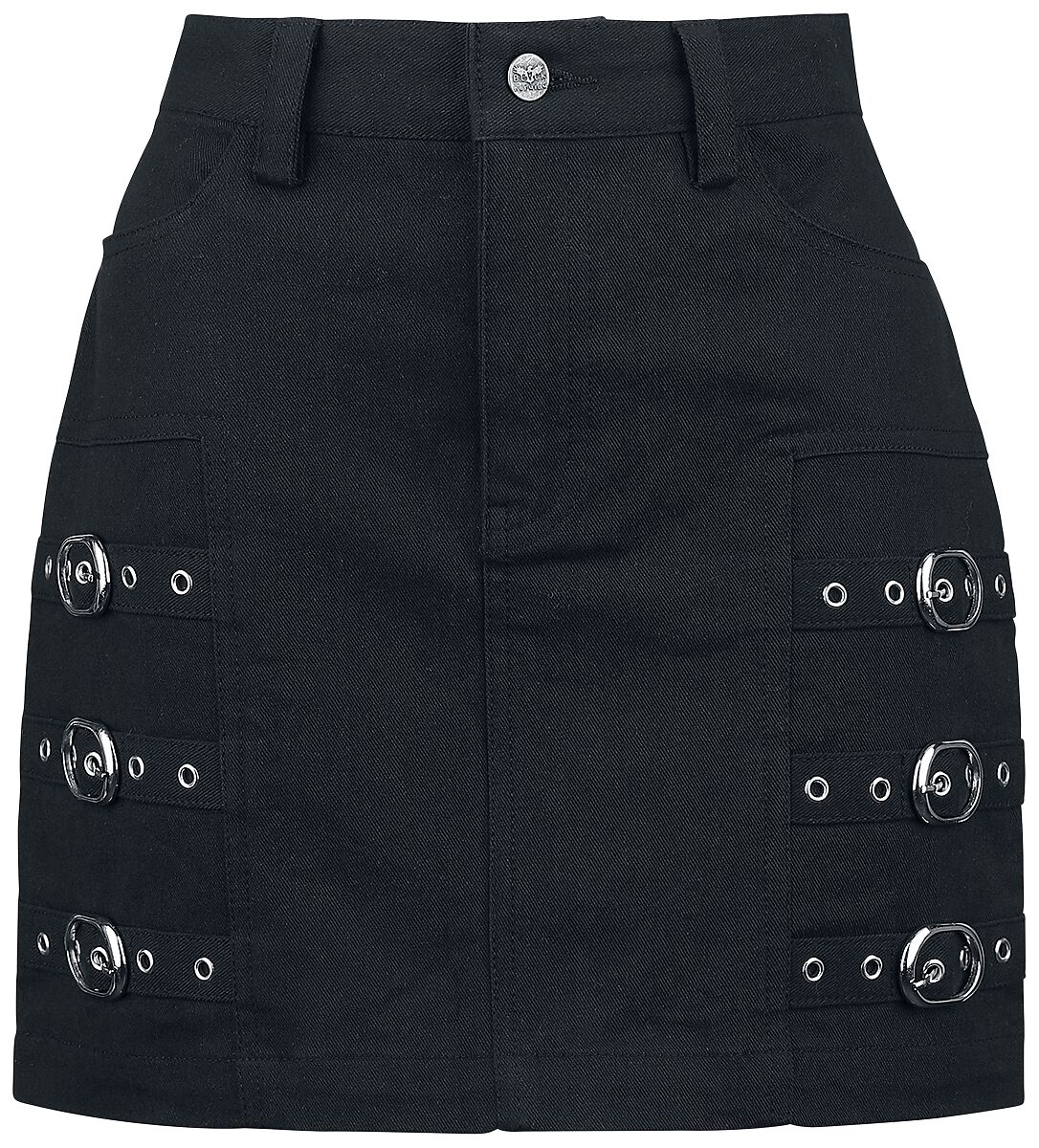 Black Premium by EMP Short Skirt with decorative Buckles Kurzer Rock schwarz in L