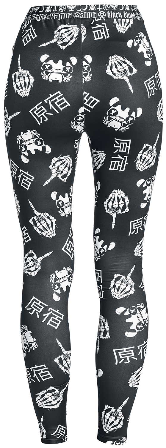 Black Blood by Gothicana - Gothic Leggings - Phat Kandi X Black Blood by Gothicana Leggings - XS bis XXL - für Damen - Größe S - schwarz