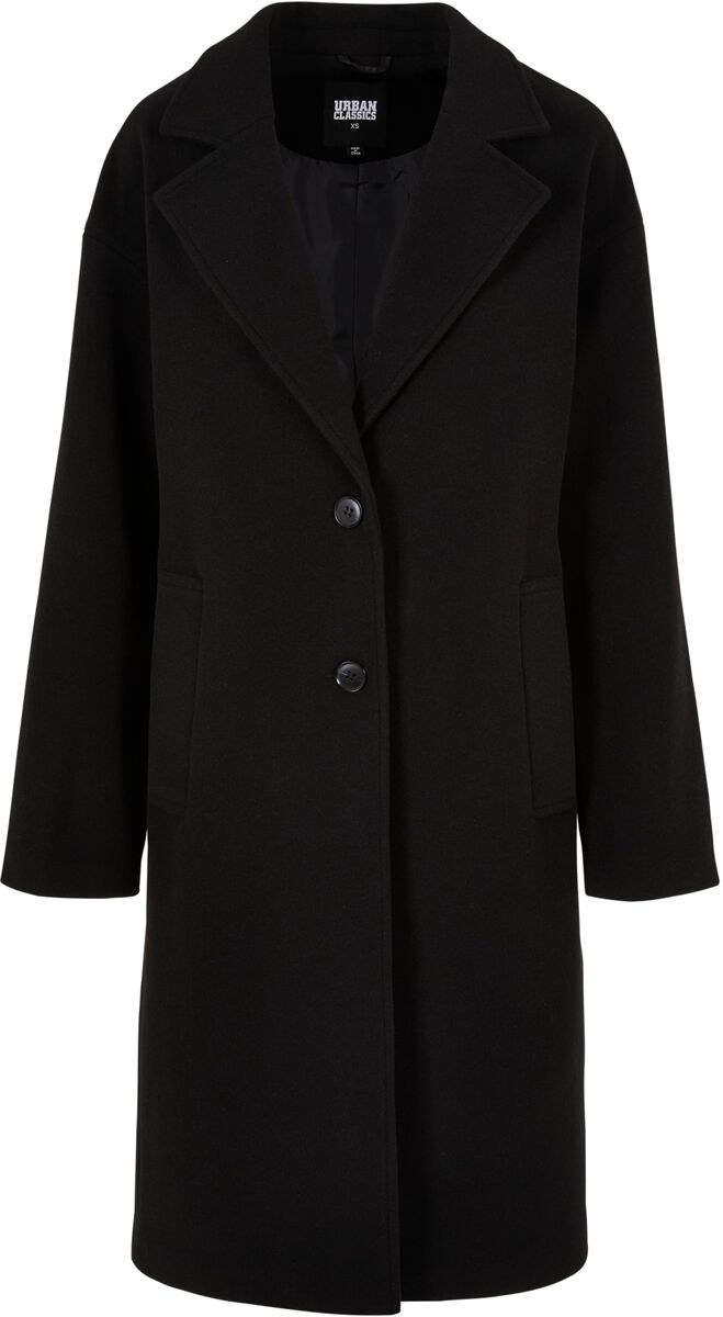 Urban Classics Mantel - Ladies Oversized Long Coat - XS bis 3XL - für Damen - Größe S - schwarz