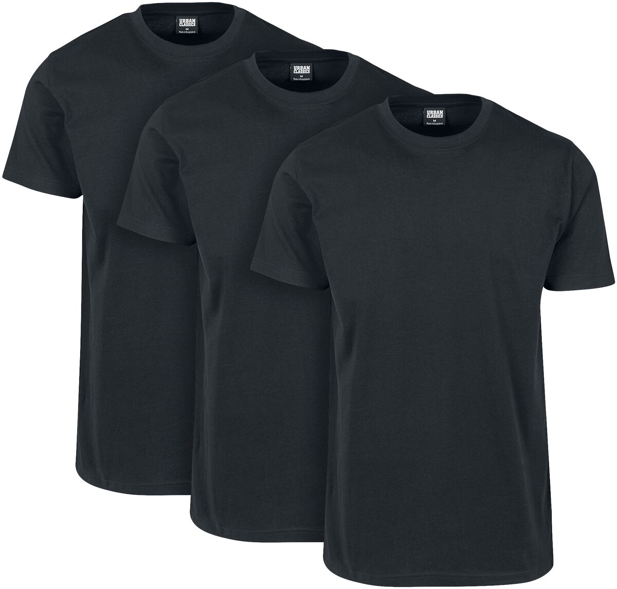 Image of T-Shirt di Urban Classics - Basic Tee 3-Pack - M a 5XL - Uomo - nero