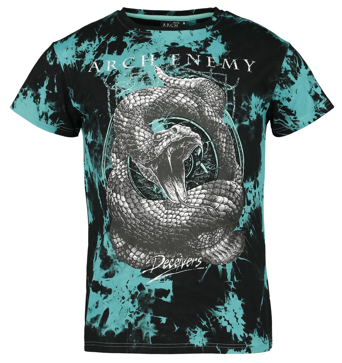 Arch Enemy T-Shirt - EMP Signature Collection - S bis 3XL - für Männer - Größe S - schwarz/türkis  - EMP exklusives Merchandise!