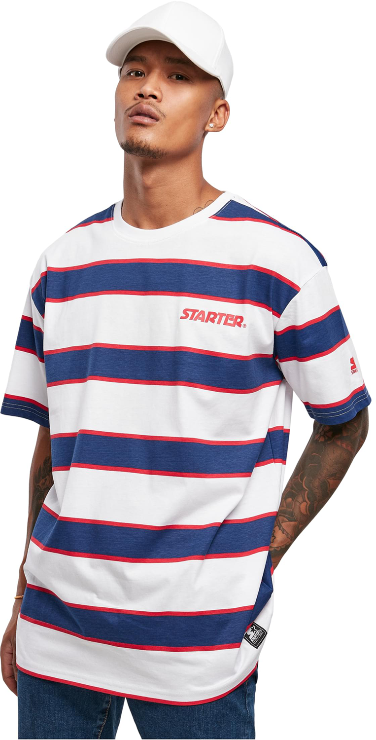 Starter - Starter Logo Striped Tee - T-Shirt - weiß| blau