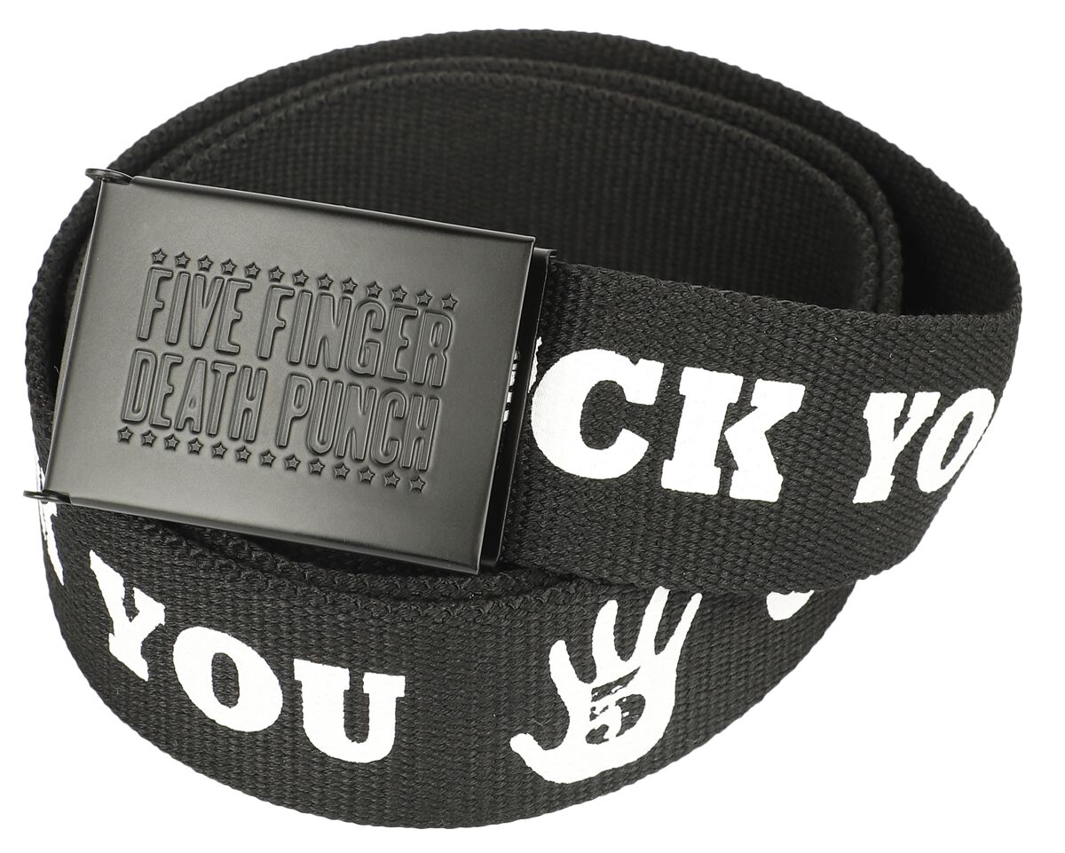 Five Finger Death Punch Gürtel - Logo - schwarz  - EMP exklusives Merchandise!