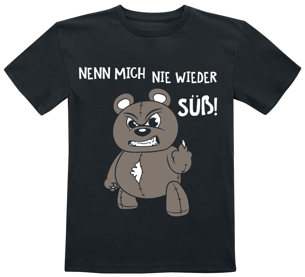 Tierisch Nenn mich nie wieder süß T-Shirt schwarz