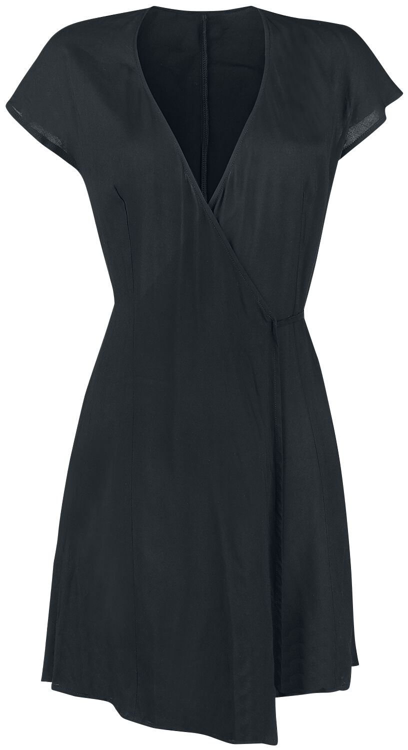 Forplay Kleid knielang - Wickelkleid mit Bindegürtel - S bis 5XL - für Damen - Größe XXL - schwarz
