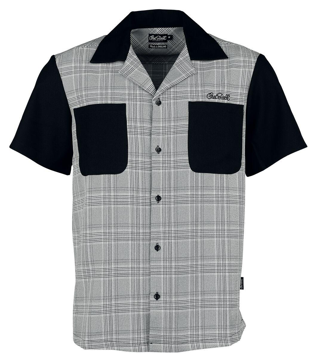 Image of Camicia Maniche Corte Rockabilly di Chet Rock - Arlo Shirt - S a 3XL - Uomo - nero/bianco