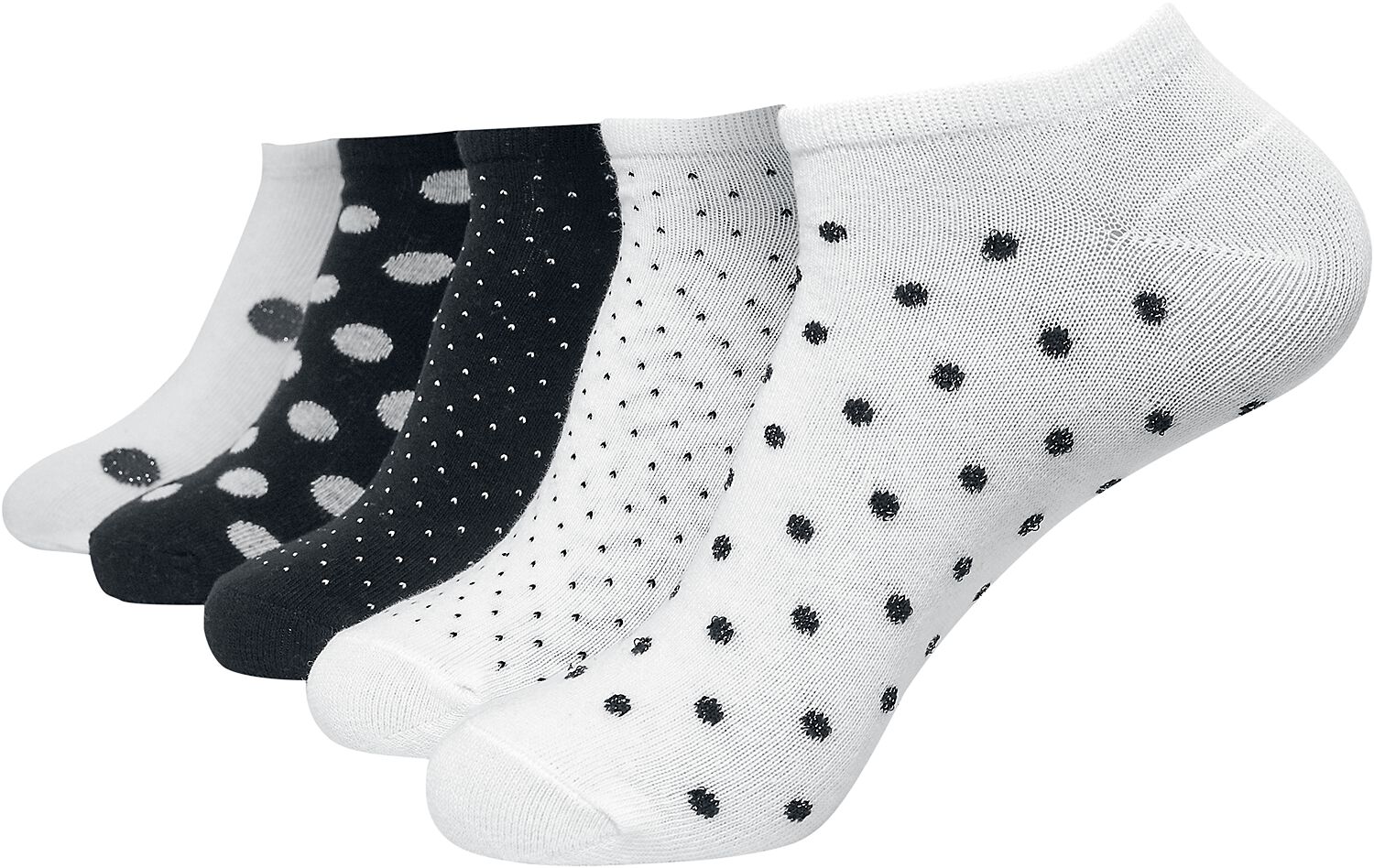 Urban Classics - No Show Socks Dots 5-Pack - Socken - schwarz|weiß