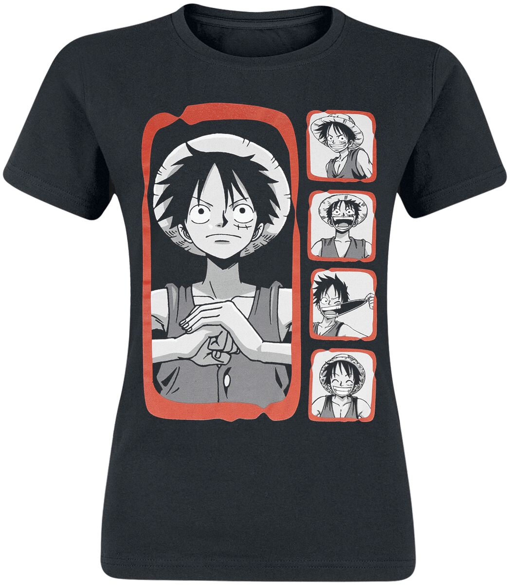 One Piece Luffy -  Emotions T-Shirt schwarz in S