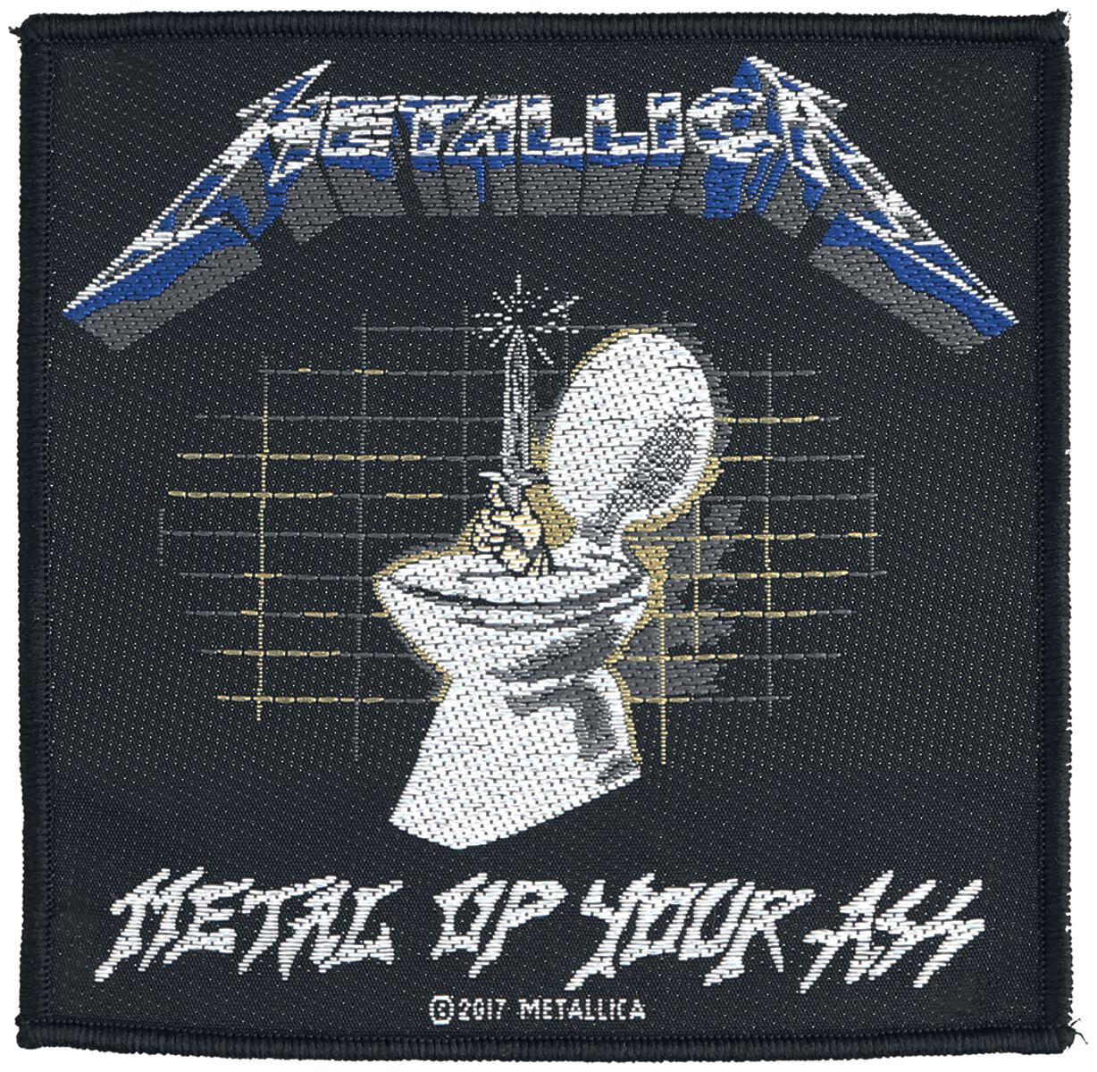 Metallica Patch - Metal Up Your Ass - schwarz/weiß/blau  - Lizenziertes Merchandise!