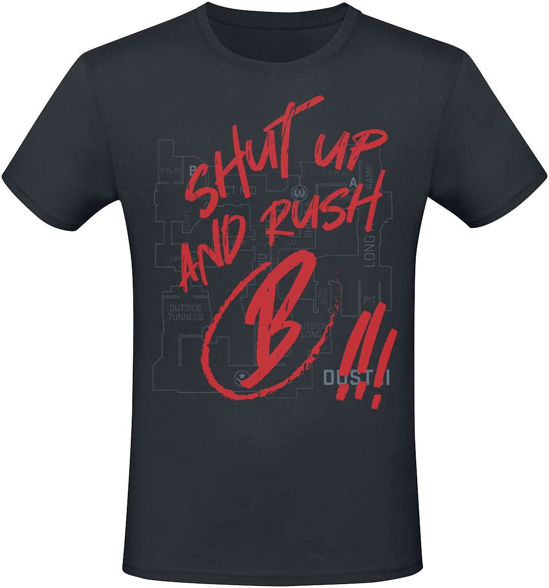 Counter-Strike - 2 - Shut Up And Rush B !!! - T-Shirt - schwarz - EMP Exklusiv!