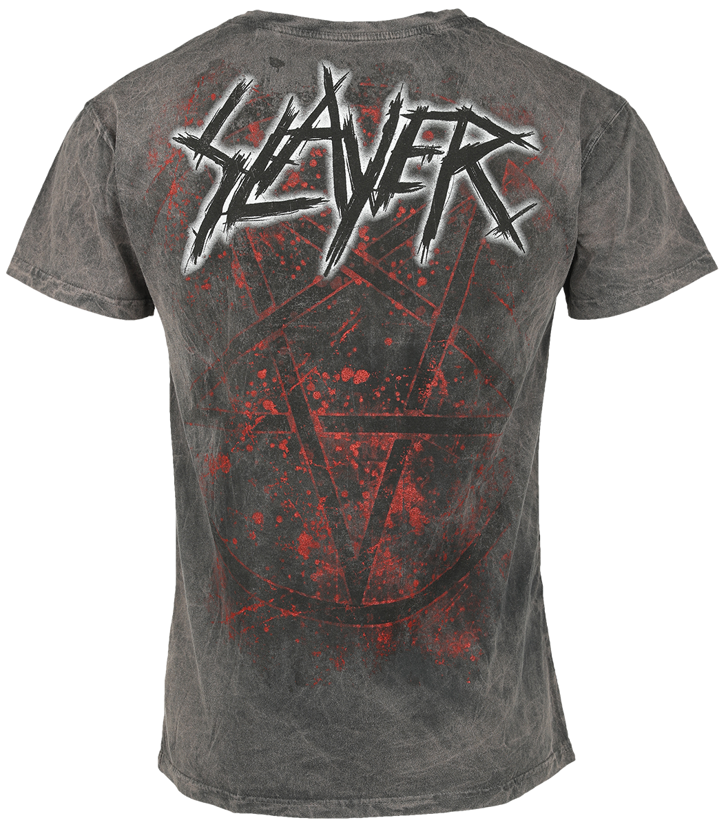 Slayer T-Shirt - Mongo Logo - S bis 3XL - für Männer - Größe M - charcoal  - Lizenziertes Merchandise!