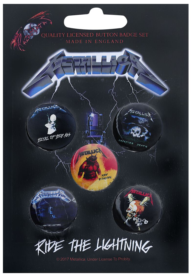 Metallica Button - Ride The Lightning - multicolor  - Lizenziertes Merchandise!