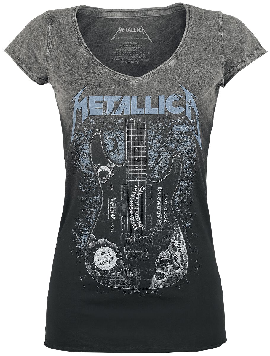Metallica T-Shirt - Ouija Guitar - S bis 4XL - für Damen - Größe L - schwarz/grau  - EMP exklusives Merchandise!