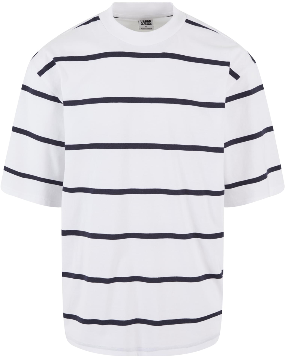 Urban Classics - Oversized Sleeve Modern Stripe Tee - T-Shirt - weiß| schwarz