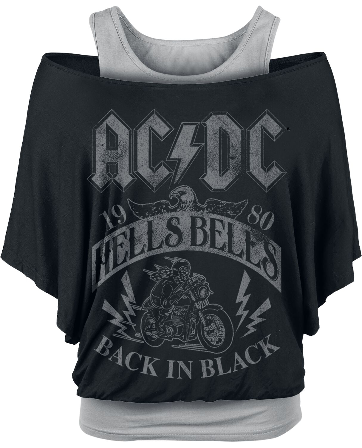 Image of AC/DC Hells Bells 1980 Girl-Shirt schwarz/grau