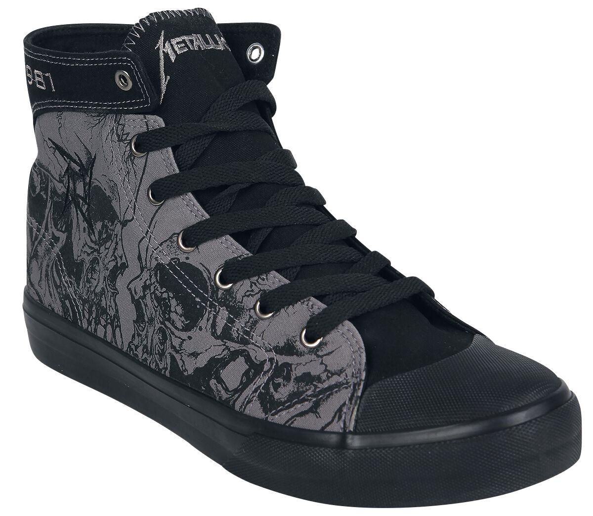 Metallica Sneaker high - EMP Signature Collection - EU37 bis EU47 - Größe EU45 - grau/schwarz  - EMP exklusives Merchandise!