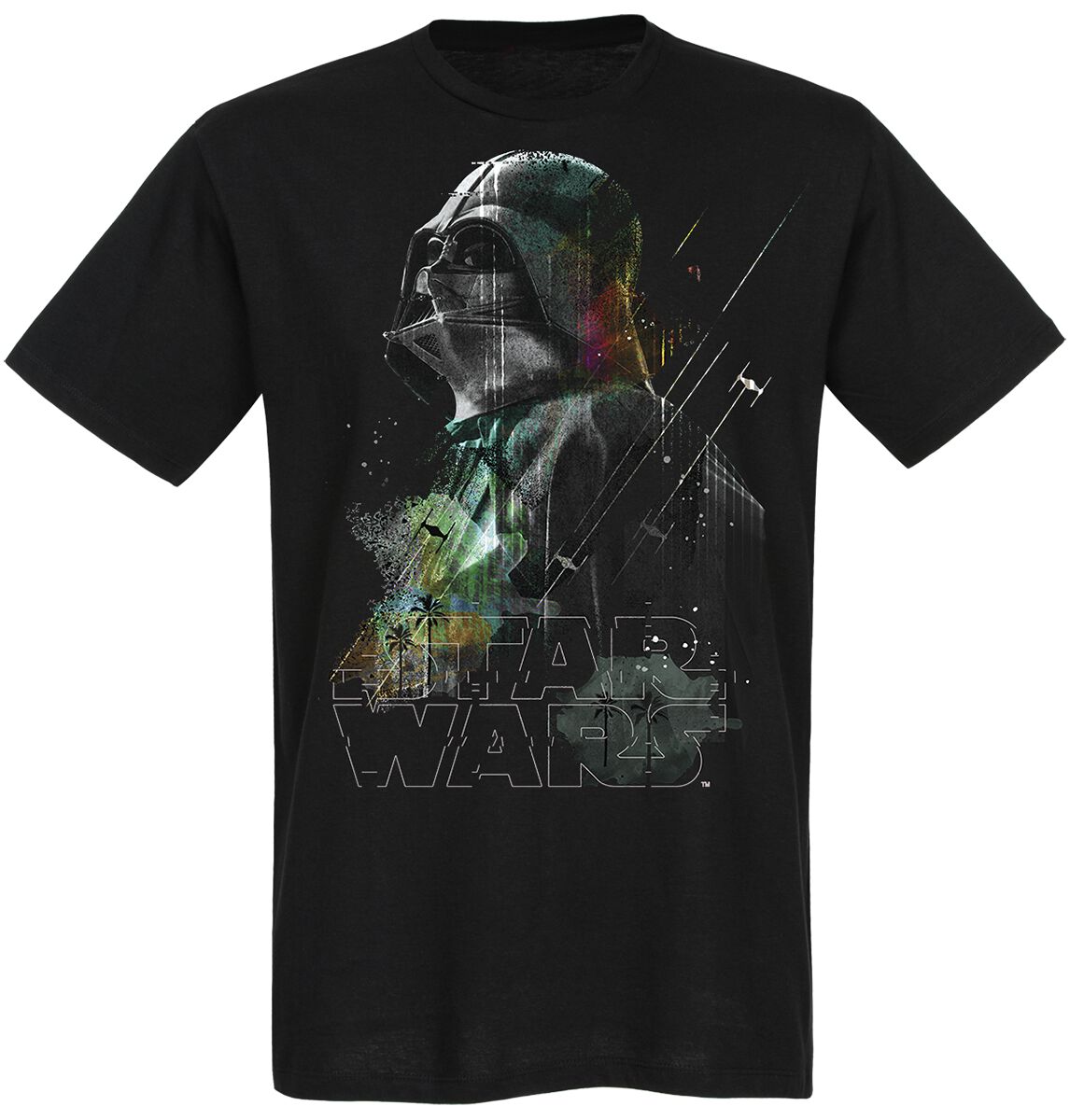 Star Wars Tropical Vader T-Shirt schwarz in 3XL