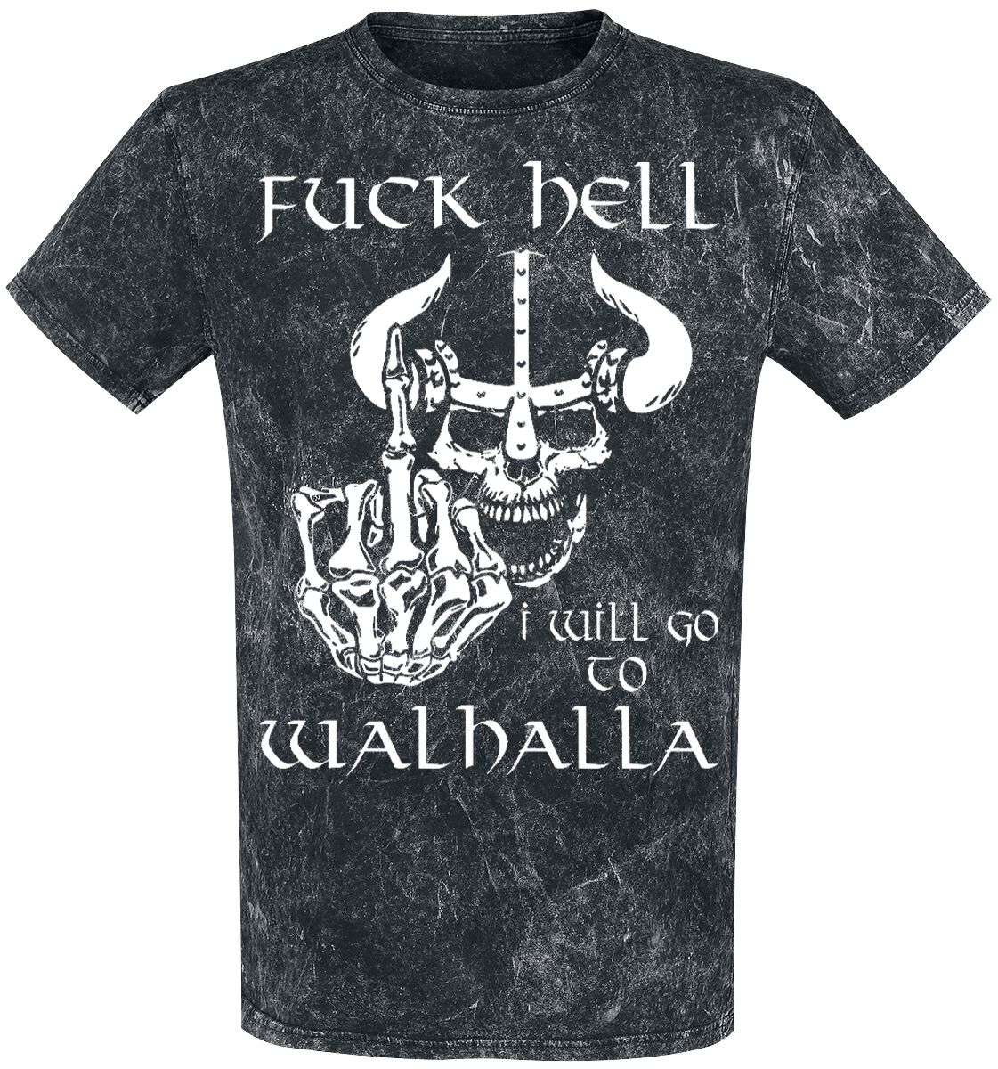 Sprüche T-Shirt - Fuck Hell - I Will Go To Walhalla - M bis 4XL - für Männer - Größe XXL - dunkelgrau