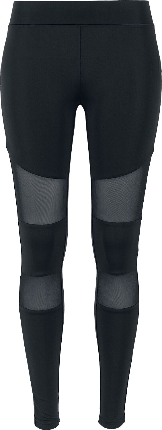 Urban Classics Leggings - Ladies Tech Mesh Leggings - XS bis 5XL - für Damen - Größe L - schwarz