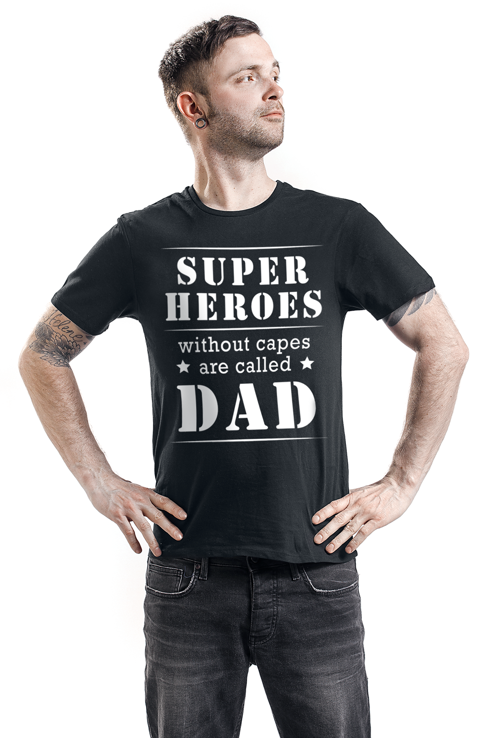 Familie & Freunde Funshirt - Superheroes Without Capes Are Called Dad T-Shirt schwarz